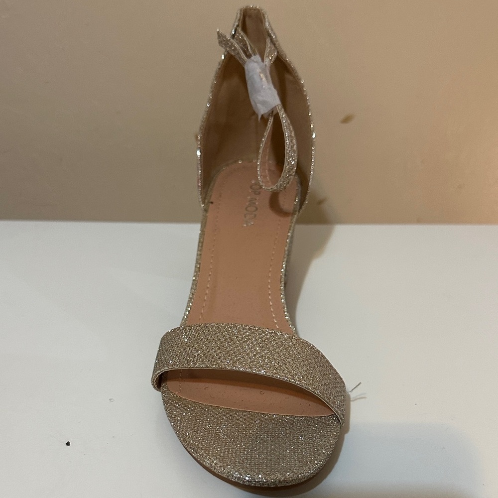 TOP Moda Glittering Gold Women's Heels